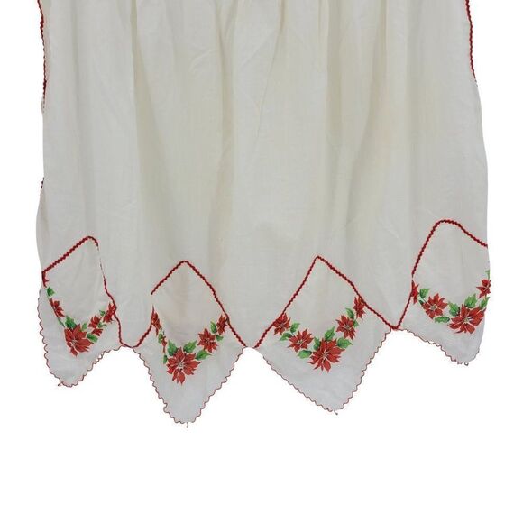 Handmade Vintage Chrysanthemum Handkerchief Rick Rack Holiday Apron Christmas - Picture 5 of 7